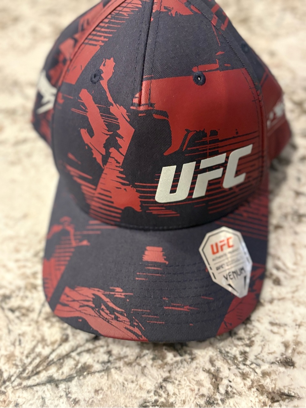 UFC Black and Red Logo Flexfit Hat